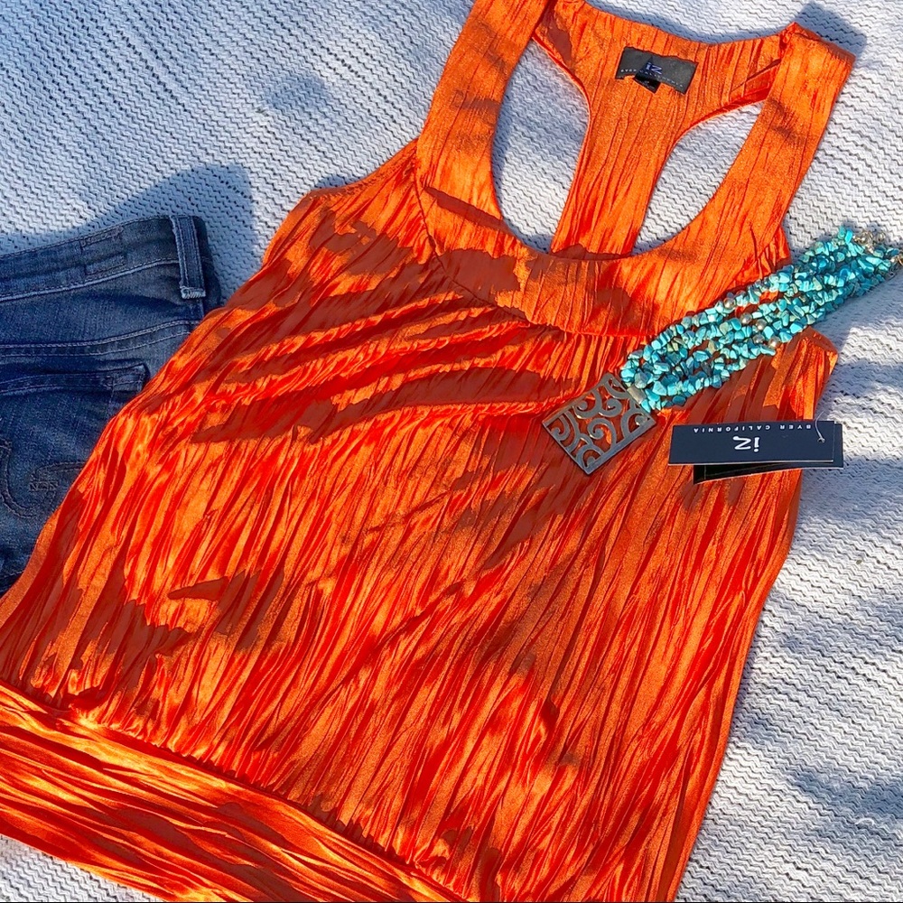 🎉3/$15 NWT IZ Orange Racer Back Top